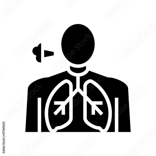 shortness of breath glyph icon vector. shortness of breath sign. isolated contour symbol black illustration