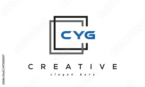 CYG square frame three letters logo design vector	 photo