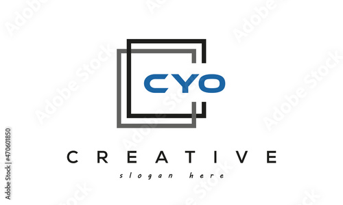 CYO square frame three letters logo design vector	 photo