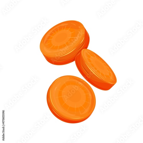 Falling carrot circle slice vector illustration
