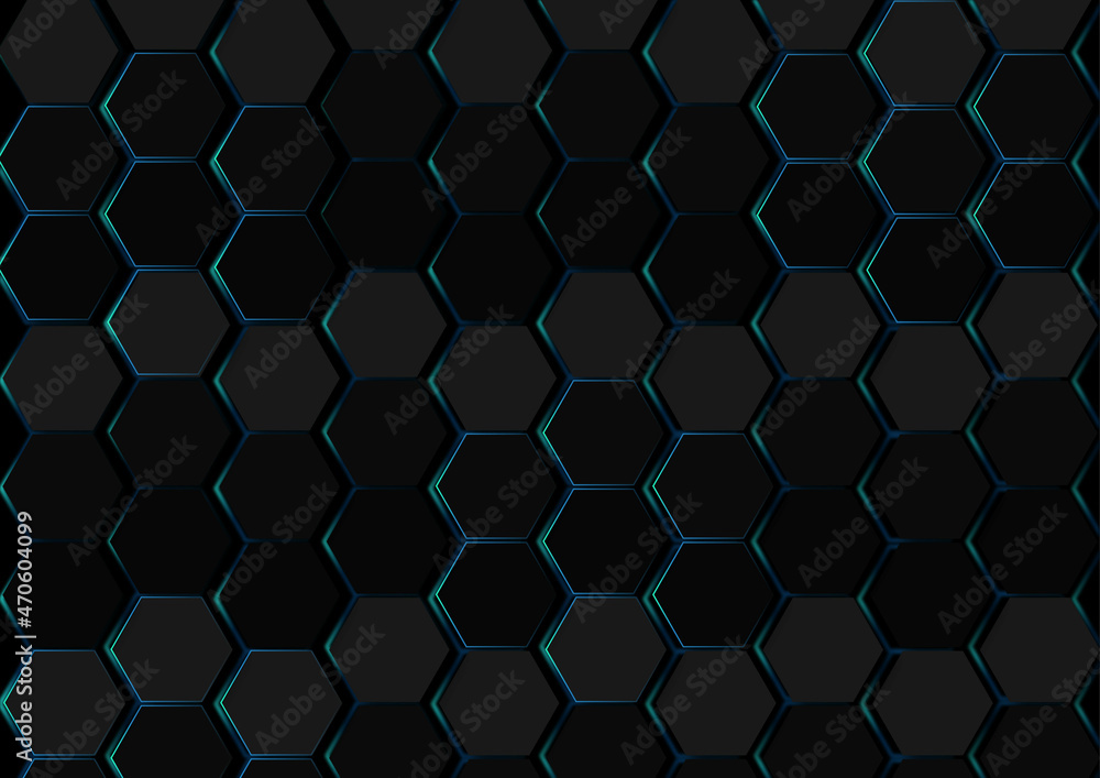 Fototapeta premium Abstract blue technology background with geometric pattern