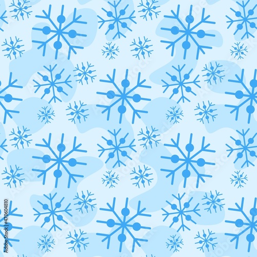 Seamless pattern of snowflakes vector illustration
