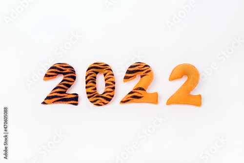 figures of the 2022 year made of felt