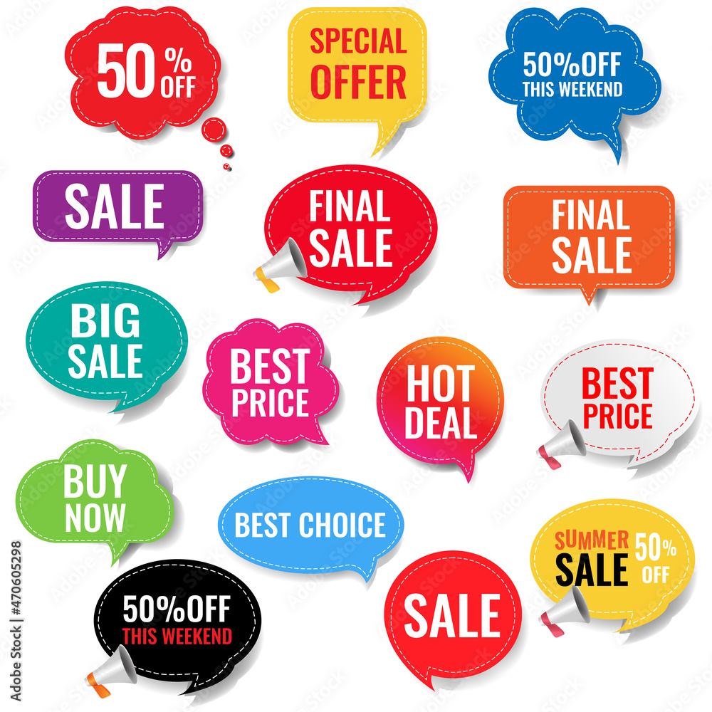 Sale Labels With Isolated White Background With Gradient Mesh, Vector Illustration Sale Labels With Isolated White Background With Gradient Mesh, Vector Illustration