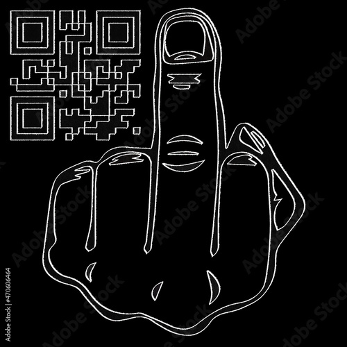 FUCK YOU quar code middle finger