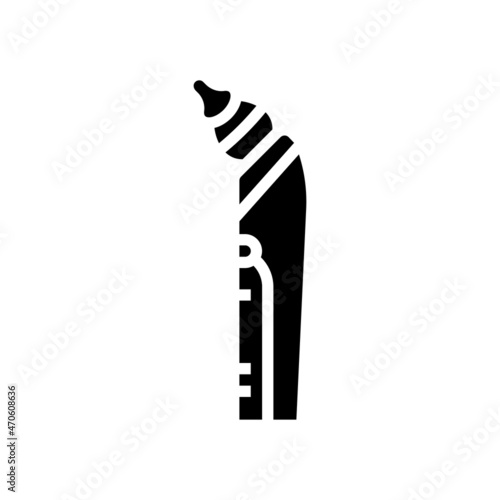 baby snot sucker glyph icon vector. baby snot sucker sign. isolated contour symbol black illustration