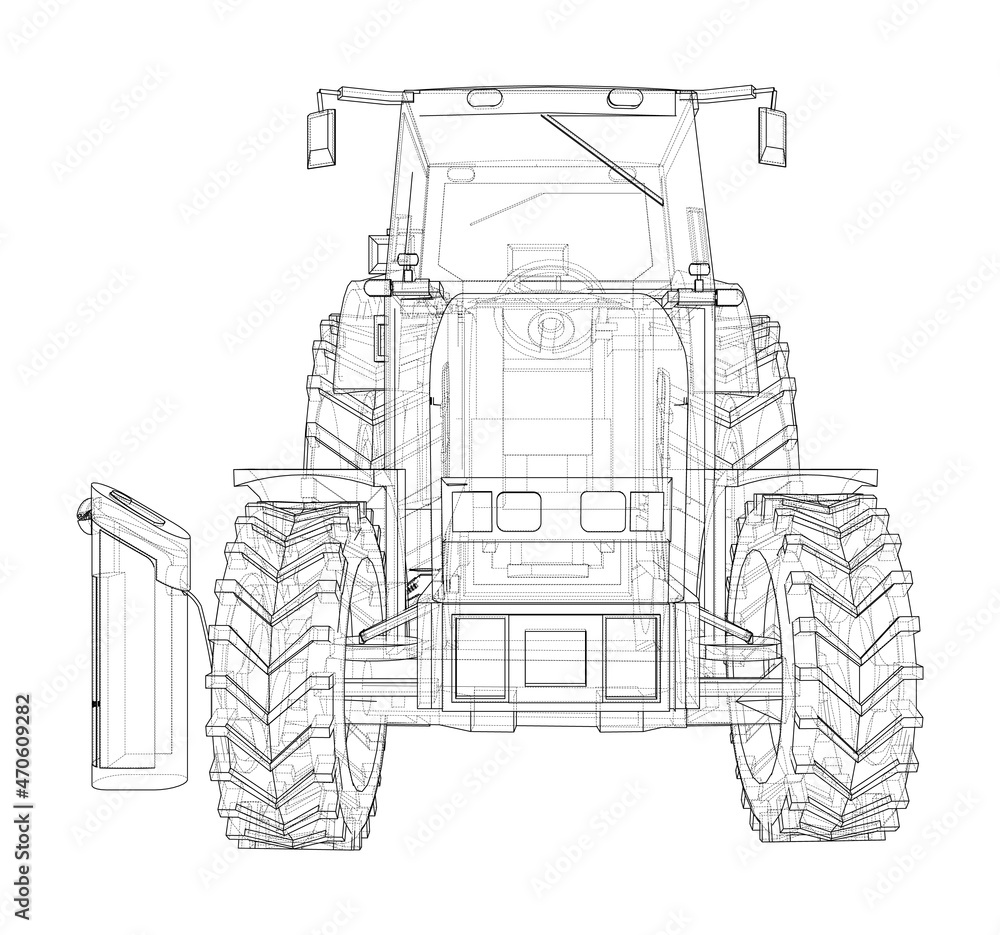 Electric Farm Tractor Charging Station Sketch