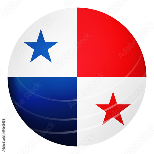 Free Download Glass light ball with flag of Panama. Round sphere, template icon. National symbol. Glossy realistic ball, 3D abstract vector illustration highlighted on a white background. Big bubble. - GFXLoad
