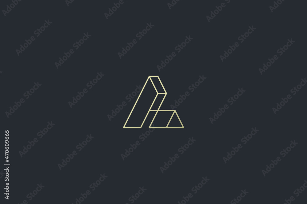 Luxury Geometrical Elegant Letter A Dark Background Vector Logo Template