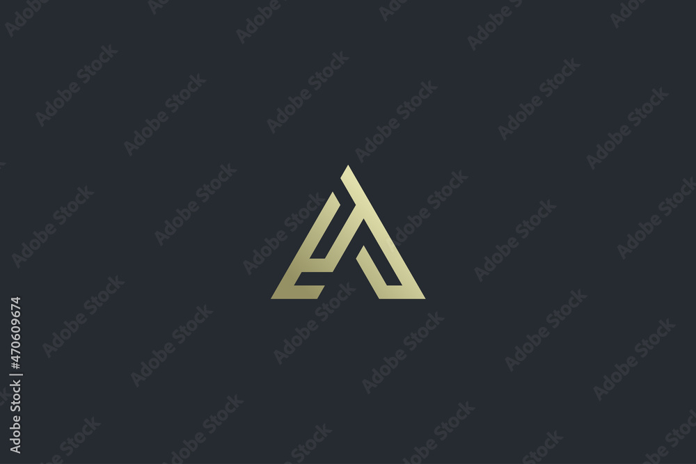 Luxury Geometrical Elegant Letter A Dark Background Vector Logo Template Luxury Geometrical Elegant Letter A Dark Background Vector Logo Template