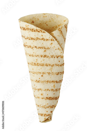 Tableau sur toile empty folded tortilla isolated