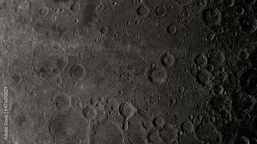 Slika na platnu Moon surface rotation with a lot of crater