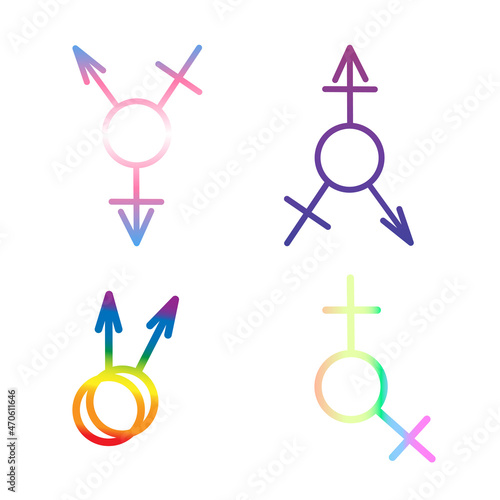 Gender and sexual orientation icon set. Isolated vector design.
