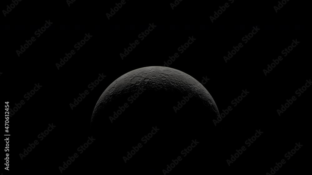 Moon Phases - Northern Hemisphere time-lapse rendered video, moon rotation Moon Phases - Northern Hemisphere time-lapse rendered video, moon rotation