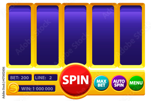 Slot machine games screen, online casino gambling.
