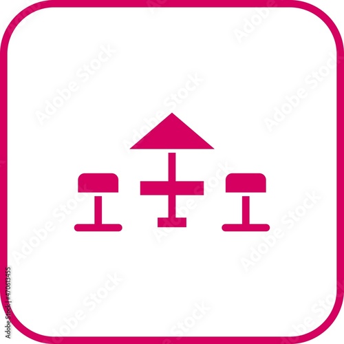 Terrace Glyph Round Corner Vector Icon Design