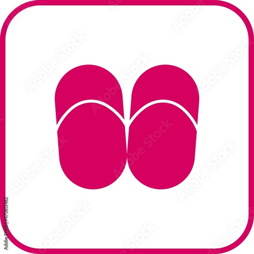 Slippers Glyph Round Corner Vector Icon Design