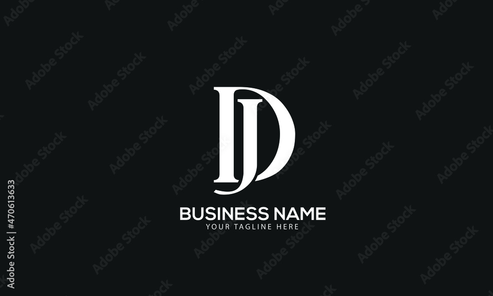 Alphabet DJ or JD slim abstract monogram vector logo template Alphabet DJ or JD slim abstract monogram vector logo template