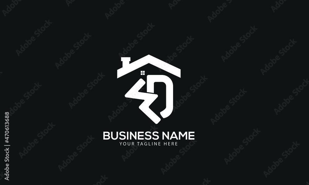 Alphabet fd or df abstract house vector property logo template Alphabet fd or df abstract house vector property logo template
