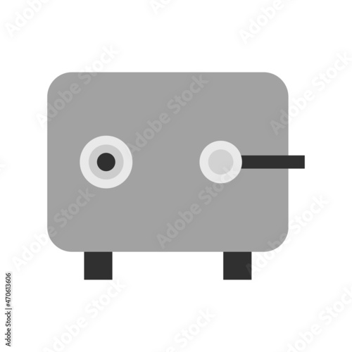 Safe box Flat Grey Scale Vector Icon Design