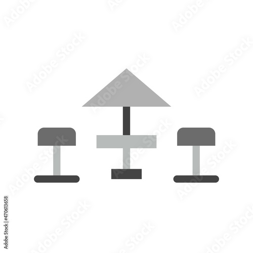 Terrace Flat Grey Scale Vector Icon Design