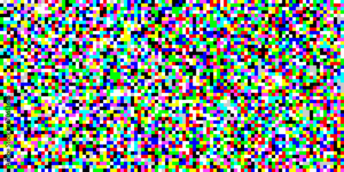 Color TV screen noise pixel glitch seamless pattern texture background vector illustration. Analog TV static video noise. No video signal snow interference concept.