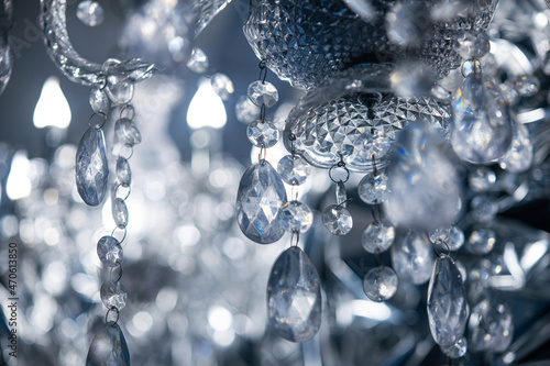 Closeup of retro chrystal chandelier photo