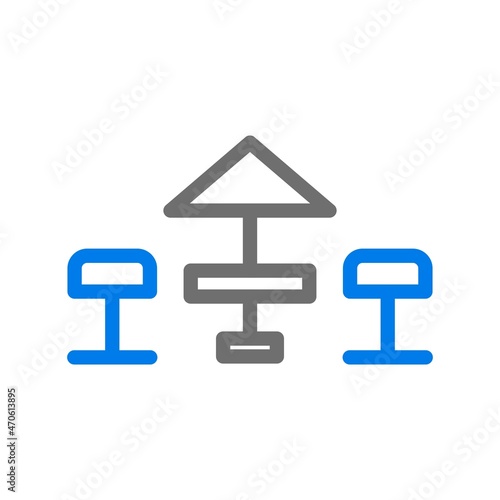 Terrace Line Blue Vector Icon Design