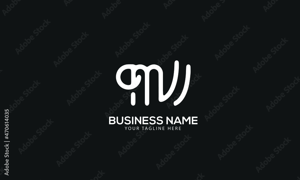 Alphabet MW or WM abstract creative new vector logo