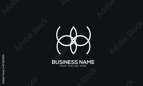 Alphabet MW or WM abstract flower shape vector logo