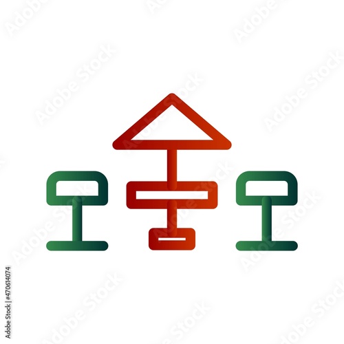 Terrace Line Gradient Vector Icon Design