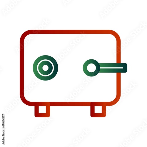 Safe box Line Gradient Vector Icon Design