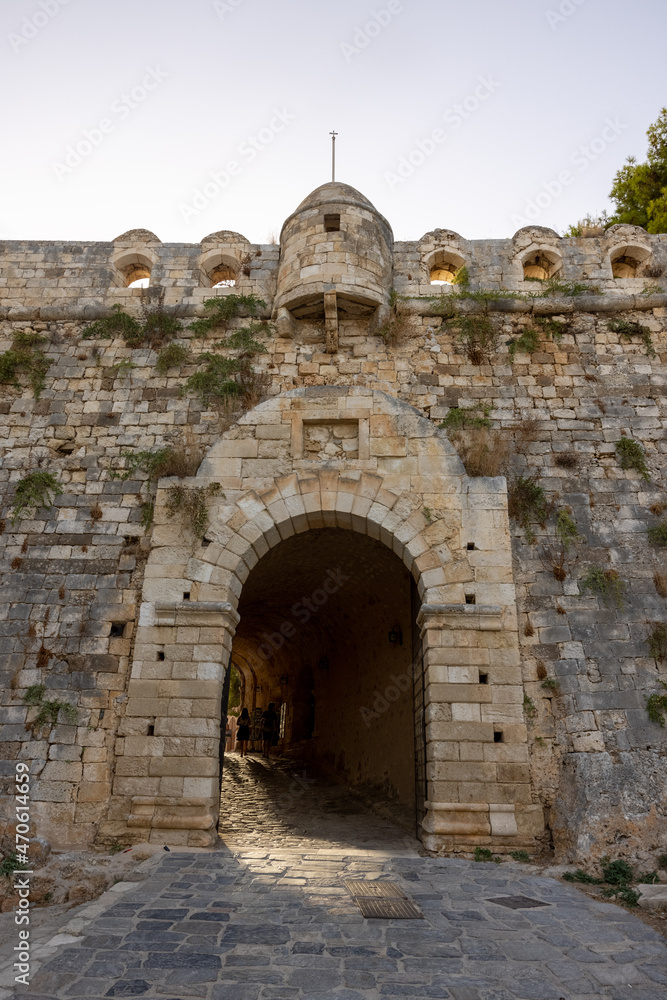 Entrance of the Venetian fortress of Rethymnon, Crete, Greece