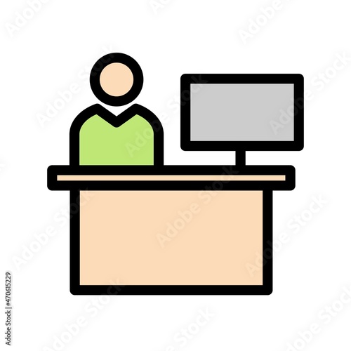 Reciption Line Filled Vector Icon Design