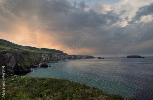 North Ireland Sea Coast Sunset, Atrim landscapes, North Ireland seashore
