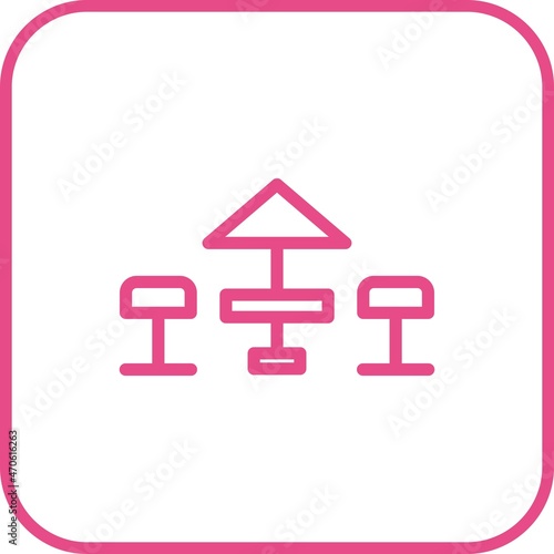 Terrace Line Round Corner Vector Icon Design
