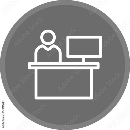  Reciption Line Circle Grey Vector Icon Design photo