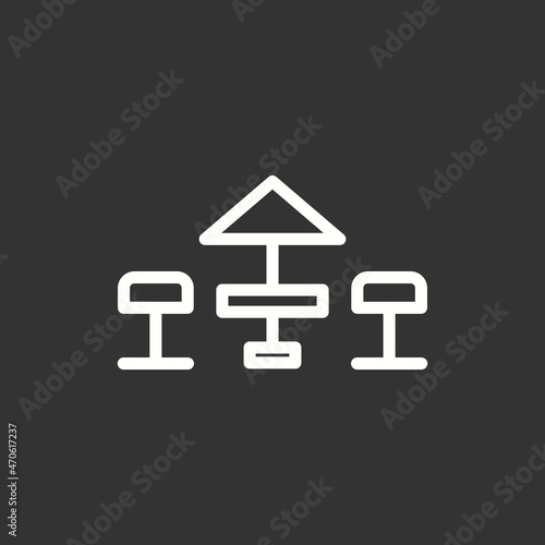 Terrace Line Inverted Vector Icon Design