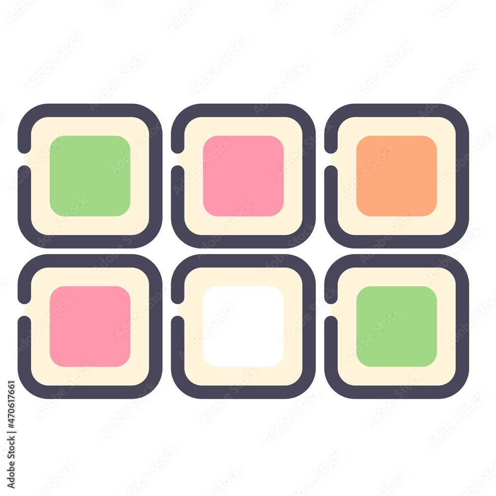 Vector illustration of Japanese food - sushi rolls. Vector illustration of Japanese food - sushi rolls.