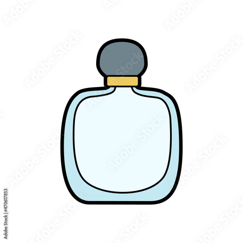 Glass perfume bottle, vector illustration