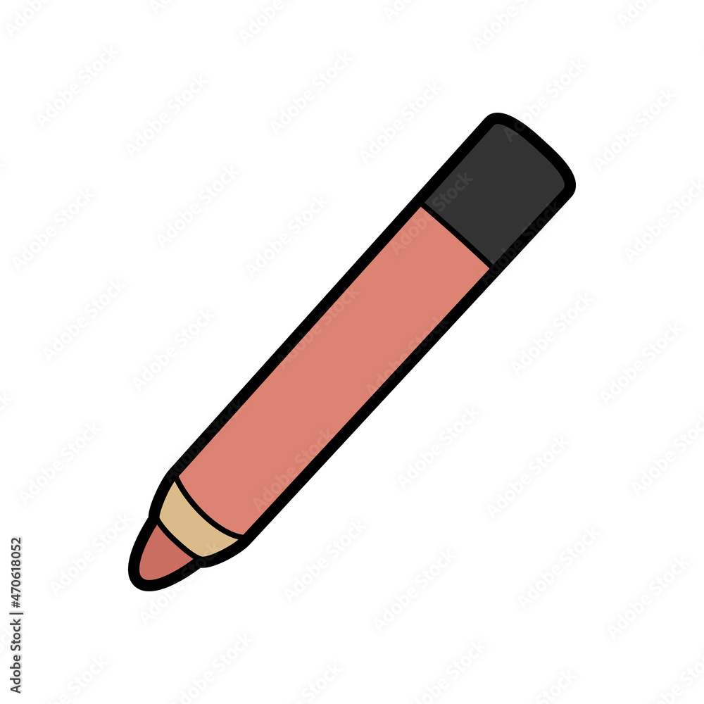 Nude beige lip pencil illustration Nude beige lip pencil illustration