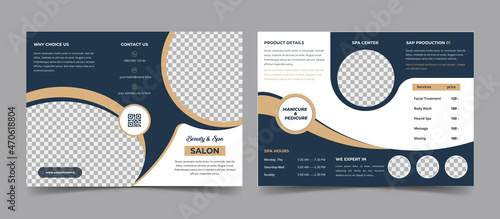 Beauty And Spa Business Trifold Brochure, Spa Saloon Trifold Brochure Design Template