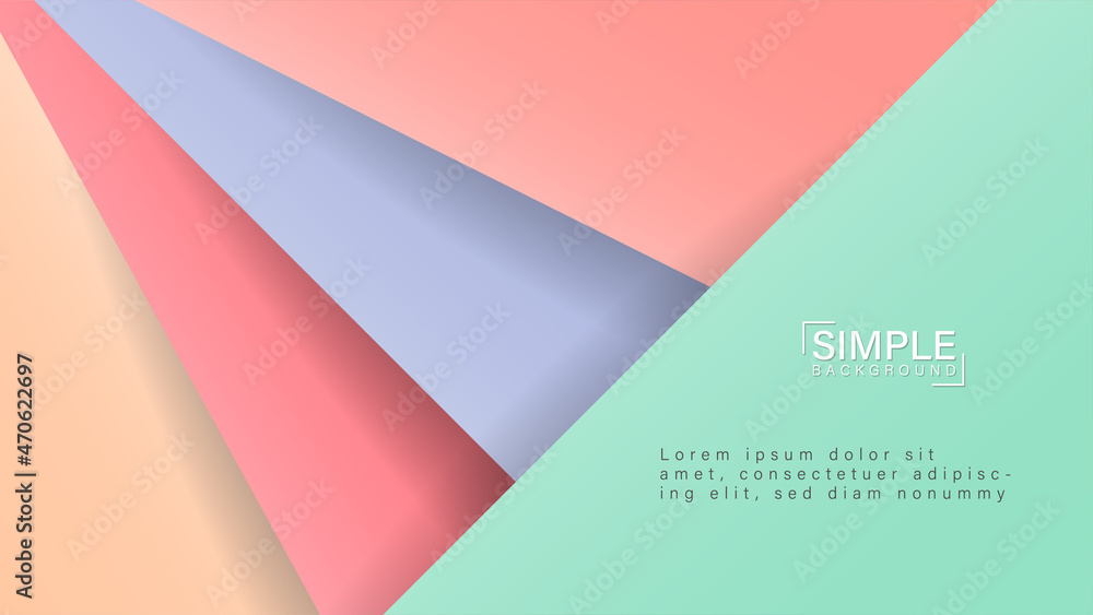 Abstract papercut decoration textured with layers or ribbons and pastel color. 3d backdrop. Vector illustration. Minimalist cover template
