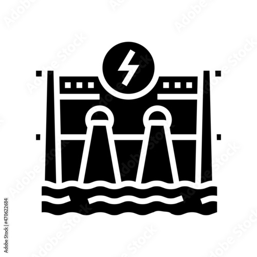 hydroelectricity energy construction glyph icon vector. hydroelectricity energy construction sign. isolated contour symbol black illustration