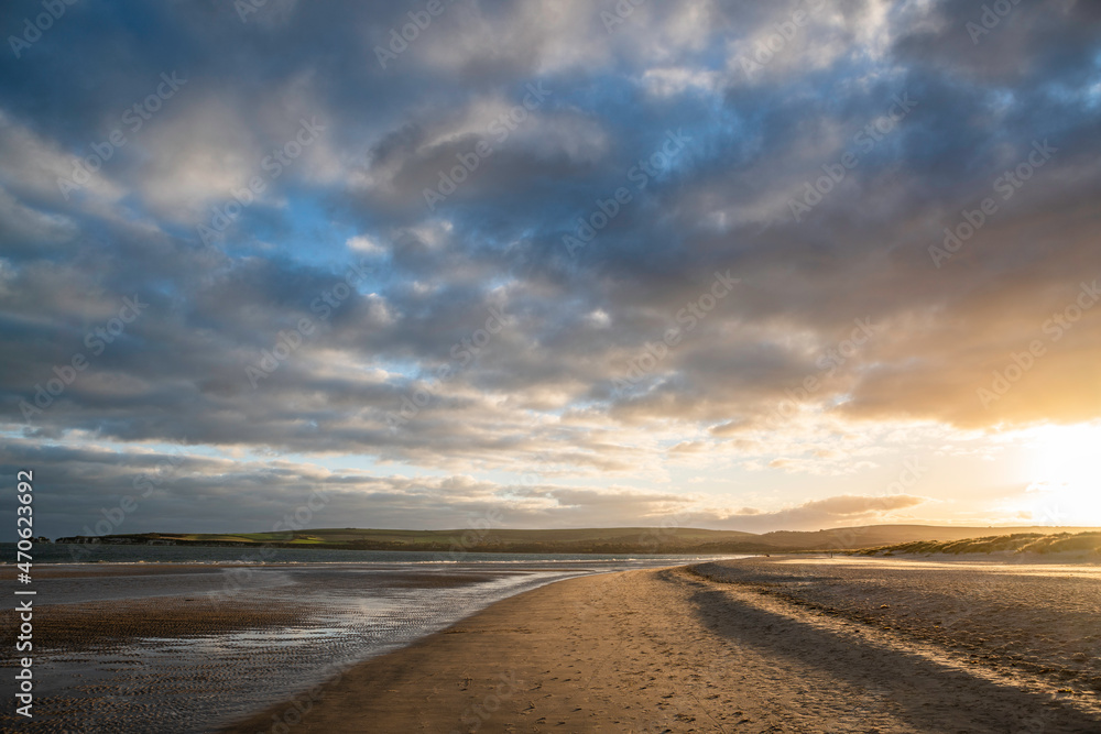 Sunset and blues skies hitting the Purbecks area of outstanding beauty on the South Coast of England.