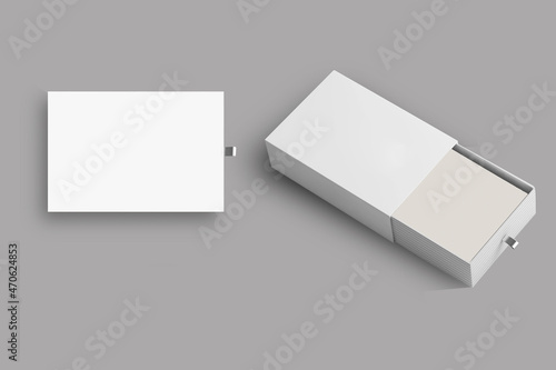 Photos Blank Rigid Sleeve box die cut mock up template