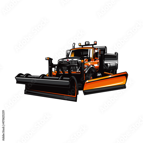 snow cleaning truck illustration