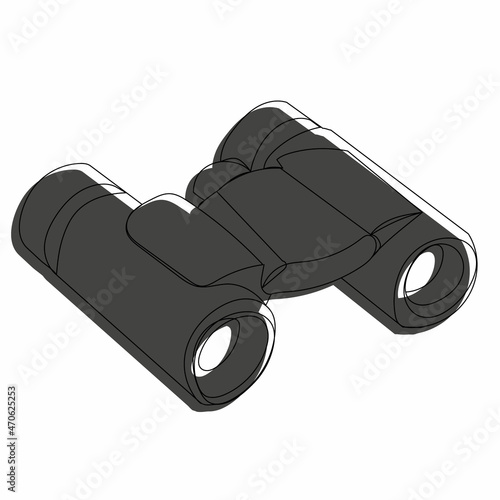 binoculars sketch drawing, vector, isolated