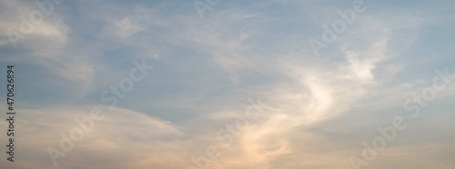 Beautiful sky with cloud. Nice sky with soft cloud for background. Twilight sky before sunset.