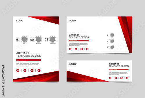Abstract red line pattern banner design template background